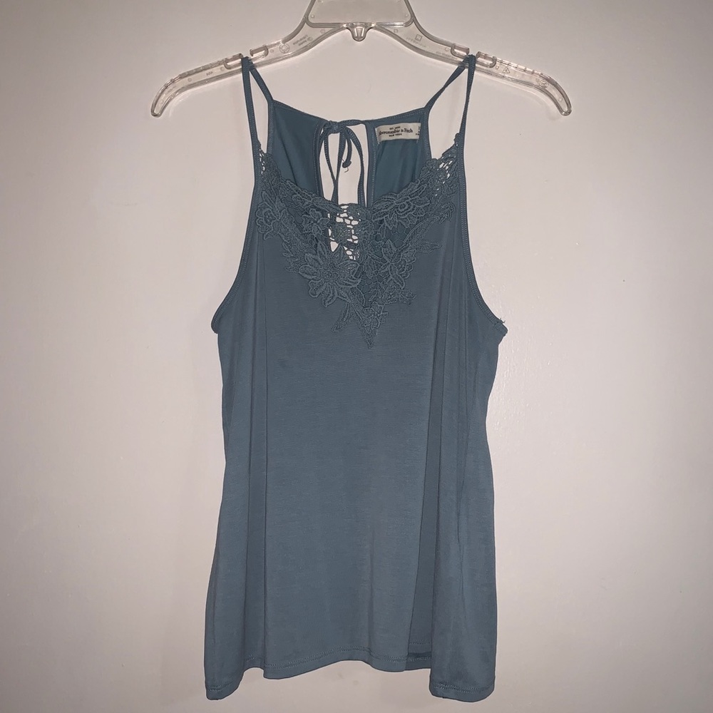 Light Blue Embroidered Tank Top